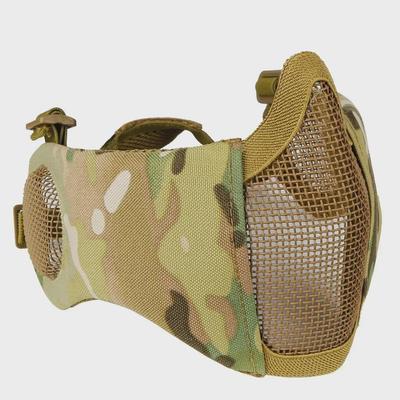 Half-Face Tactical Skull Mask with Wire Mesh Ear and Mouth Protection for Outdoor Riding and Shooting