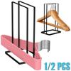 1/2 Pcs Hanger Stacker Rack Stainless Steel Hanger Storage Rack Space Saving Large Capacity Hanger Organizer for Laundry Room