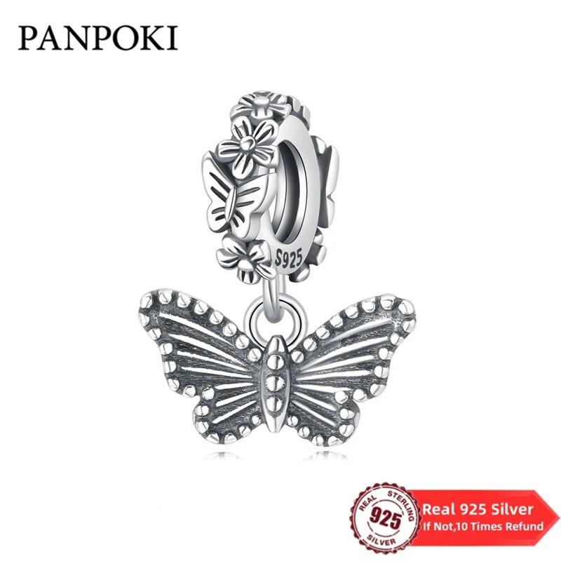 

Plants Insects Charms Beads Real Copper Simple Butterfly Dangle Pendant Fit Fine Bracelet Diy Jewelry Gifts