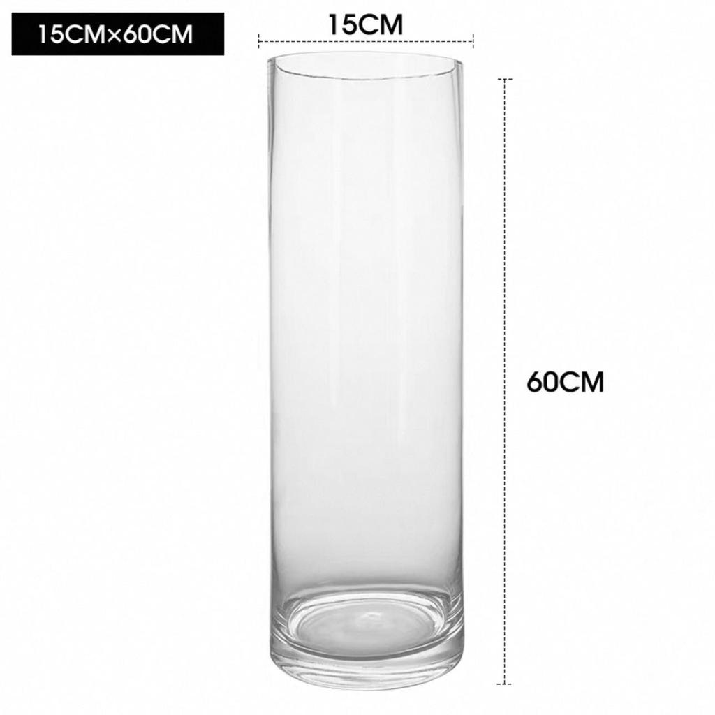 Acrylic Transparent Vase for Flower Arrangements and Lucky Bamboo - Large Straight Cylinder Design