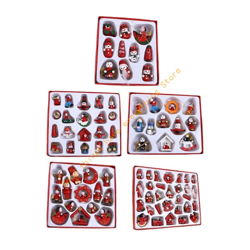 Hölzerne Puppe Weihnachtsdekoration Schneemann Weihnachtlicher Hängeanhänger Weihnachtsbaumschmuck für Heimdekoration 55KF