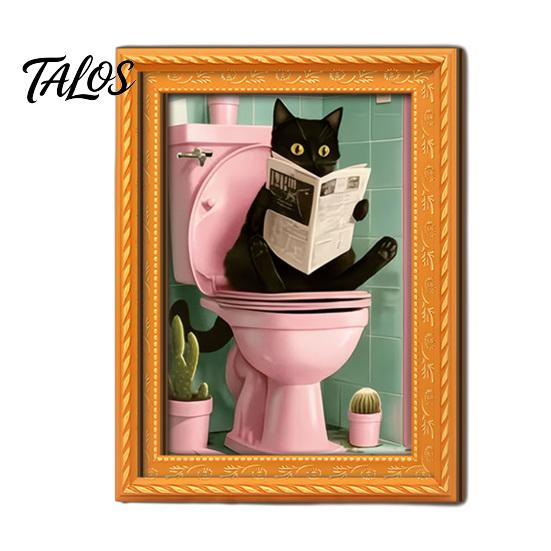 Small Picture Frames for Fridge Funny Wooden Magnets Frame, Retro Cute Cat Pattern Magnetic Refrigerator Style Interior Decoration Locker Magnet Photo
