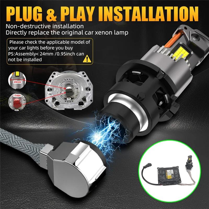 White LED Canbus Headlamp Car Light D2SR 60000LM Headlight Bulb Xenon Light Auto Lights