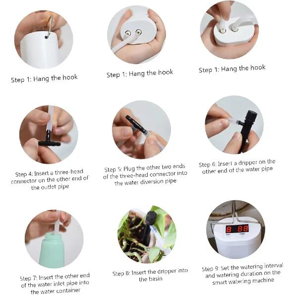 Automatic Plant Flower Watering Pump Home Sprinkler Drip Irrigation Device 4/8/16 Heads Pump Timer System Kit Garden Tool