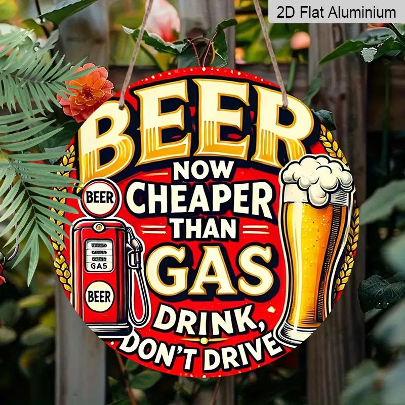 

2D Flat Aluminum 7.87 Inch X 7.87 Inch Retro Humorous Slogan Style Wall Decoration. Suitable for Bars, Living Rooms, Home Cellars, Kitchens, Parties 1pc