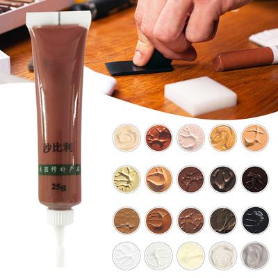 Holzmöbel-Reparaturpaste, Holzboden, Tisch, Tür, Schrank, Kratzer-Entferner, Reparaturfarbe, 27 Farben, Wachs für Möbel, 25 g