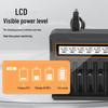12-Slot Smart Charger for 18650, AA, AAA 3.7V Lithium Batteries with Universal Display