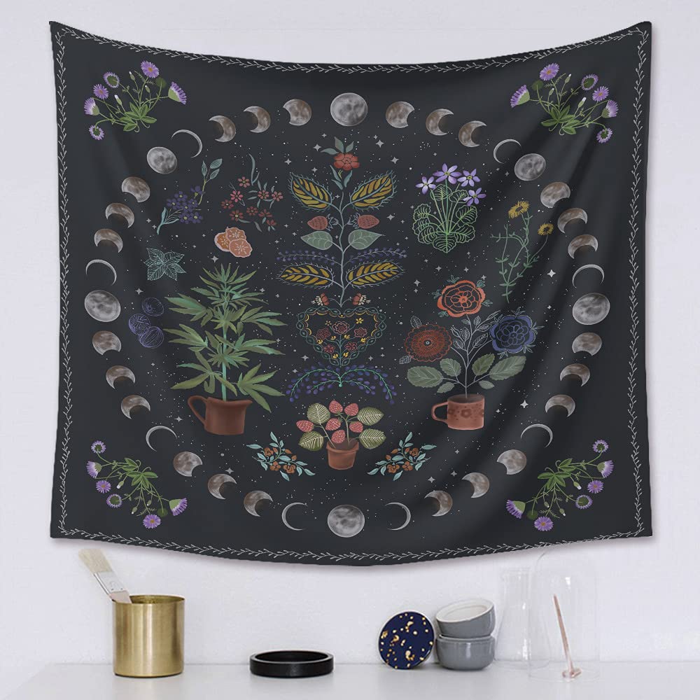 Jungle Flowers Birds Tapestry Deep Color Natural Plant Floral Tapestry Home Living Room Dorm Bedroom Aesthetics Decor Tapestries