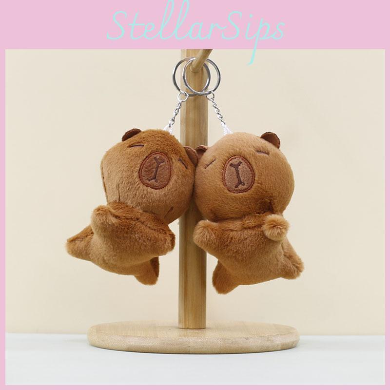 Capybara Toy Plush Stuffed Doll Keychain Pendants Bag Decoration Gifts Kids