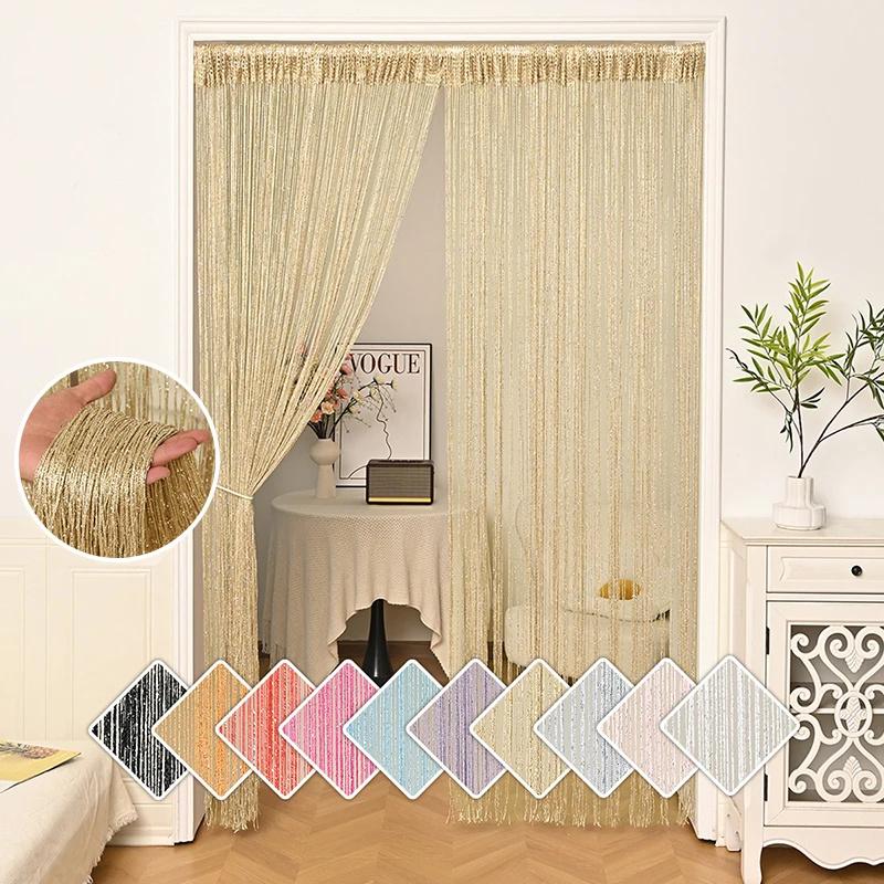 Perdele cu Fir Velcro Panou Ecran Panglică Șnur Separator Jaluzea pentru Camera de Zi Ușă Perete Panou Fereastră Perdea cu Ciucuri Perdea de Ușă cu Velcro