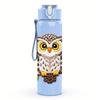 1PC Brown White Forest Owl Bust 750ml Color Plastic Water Bottle Leakproof Flip Straw Lid For Sports Office Home Use