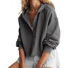 Fashion Women's Spring Autumn Hooded Sweatshirt Long Sleeve Solid Color V Neck Crop Hoodie