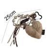 Brown Leather Maillard Style Designed Key Chain Plush Creative Love Heart Pendant Charm Luxury Backpack Pendant Bag Accessories