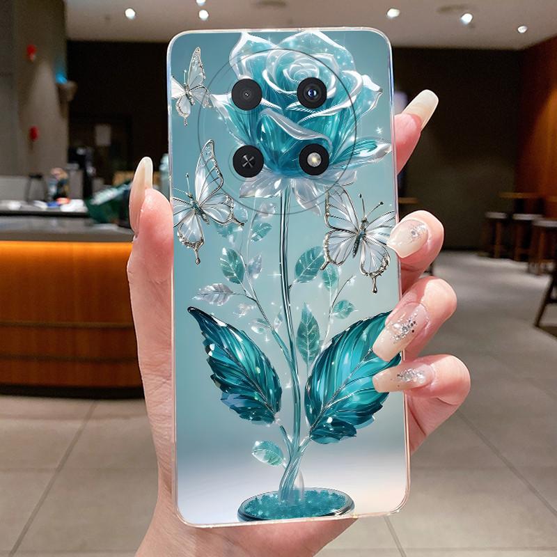 Phone Case For Huawei Nova 12i / Nova 13i Coque Capa Butterfly Bow Protective Casing Transparent Soft Silicone TPU Cover Fundas