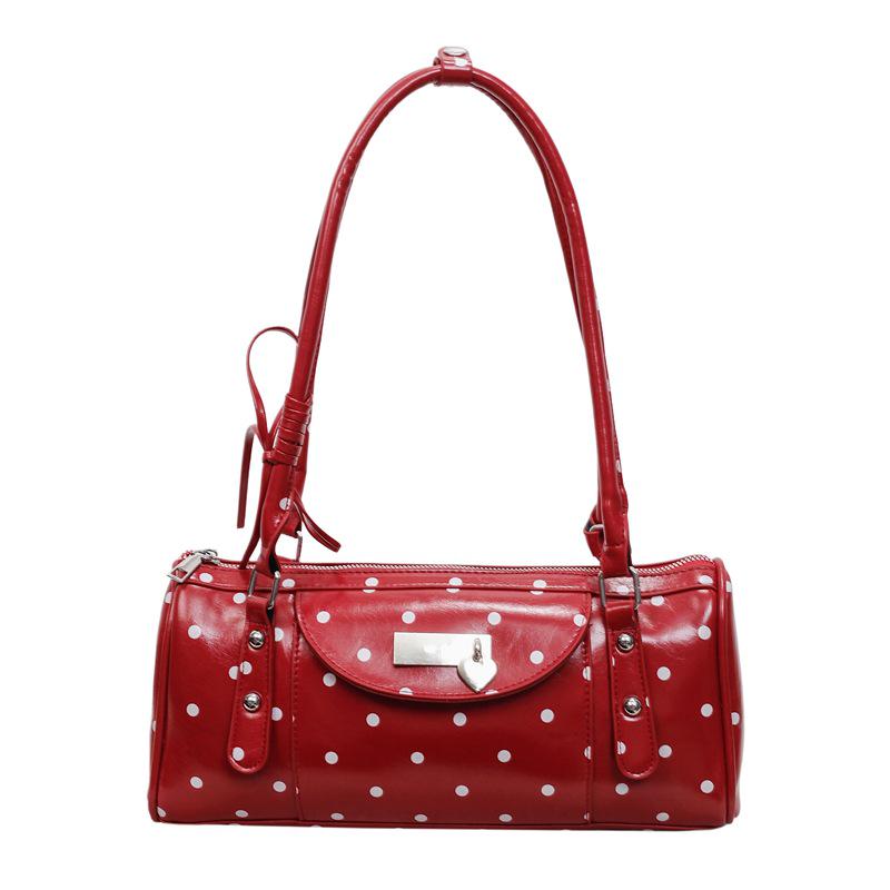 2026 Spring Korean Style Polka Dot Women's Underarm Handbag - Fashionable Single Shoulder Pillow Bag