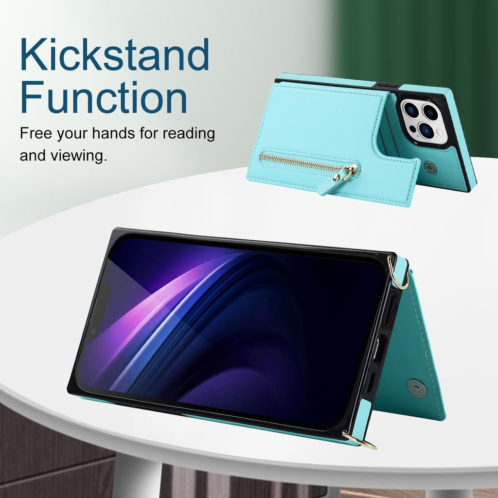 Luxury Crossbody Strap Lanyard Magnetic Zipper Flip Wallet Leather Case For iPhone 15 14 Plus 13 12 11 Pro Max for Samsung S23 S22 S21 S20 Ultra Plus