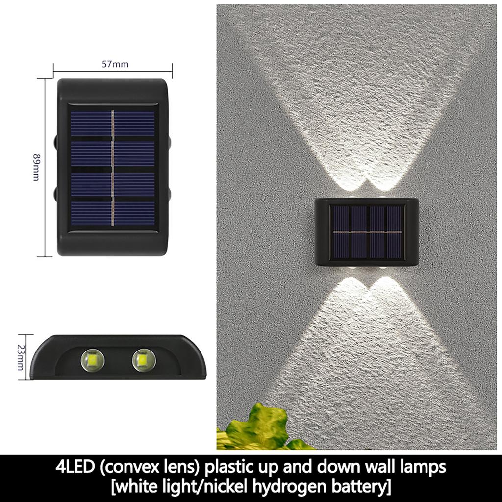 2 Pack Solar Up Down Wall Lights Outdoor Sconce IP65 Waterproof Solar Fence Light For Home Garden Porch Decoration