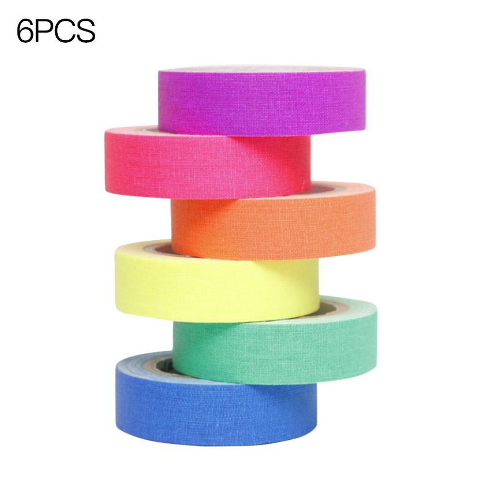 

6 Pieces Fluorescent Cotton Tape Simple Multipurpose DIY Self-Adhesive Luminous Decoration Glowing Decals Party Decor Supplies