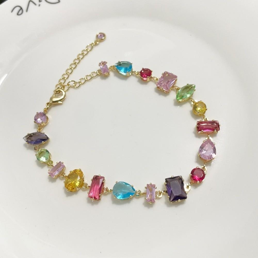 Elegant Crystal Zircon Necklace Colorful Fashion Jewelry Accessory Women