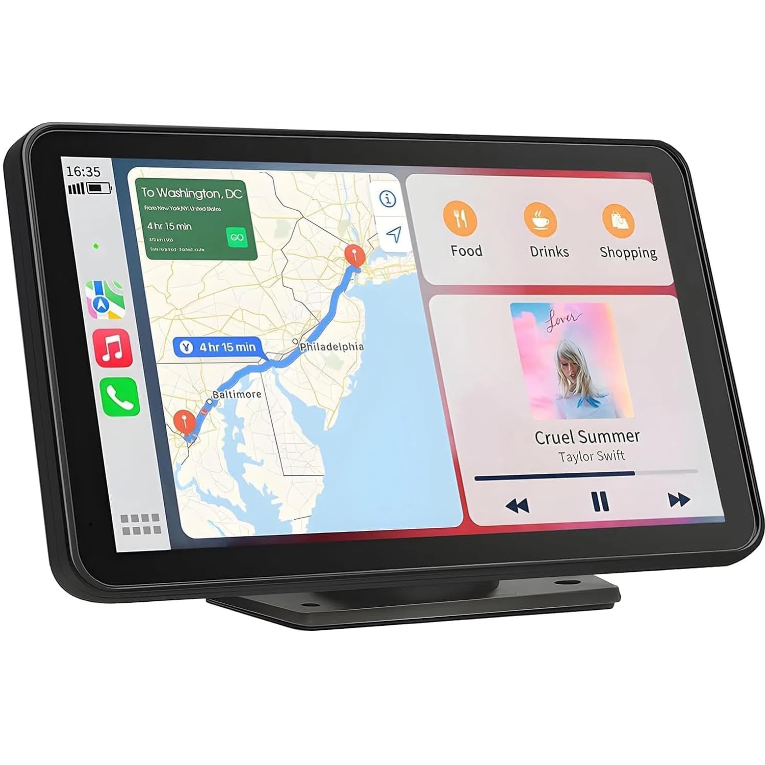 

7-дюймовый портативный автомобильный аудиодисплей с поддержкой CarPlay и совместимостью с задней камерой 7 inches