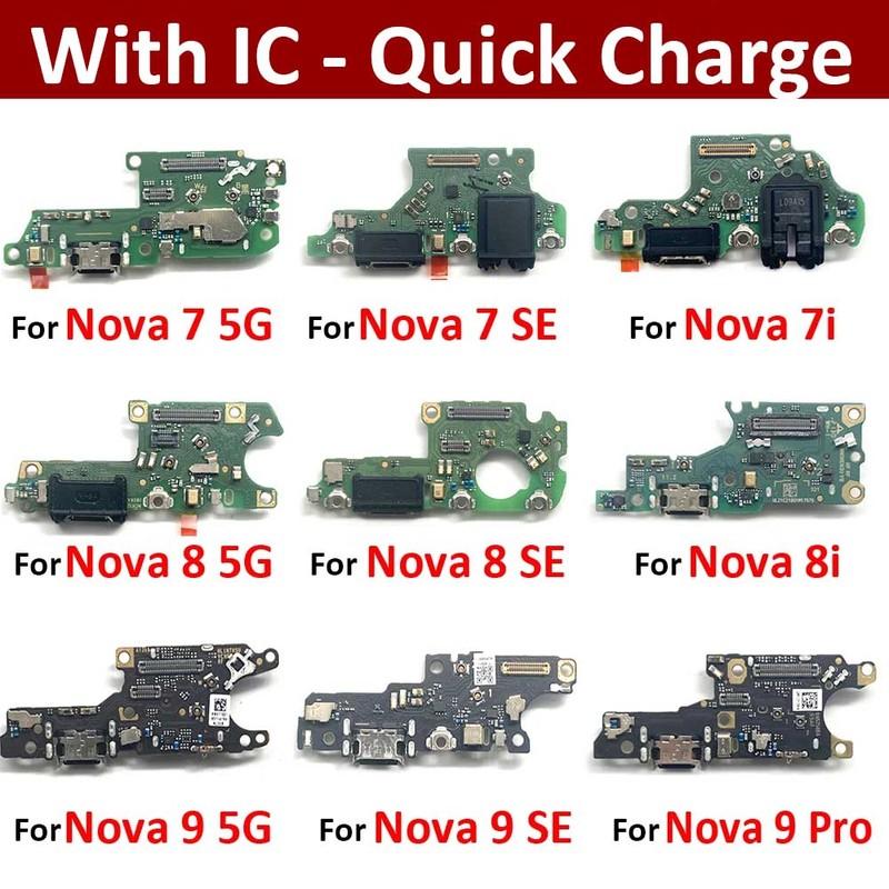Neu Für Huawei Nova 5 5T 7 7i 8 8i 9 10 Pro SE 5G USB-Ladegerät Dock-Anschluss Ladeanschluss Mikrofon Flexkabel
