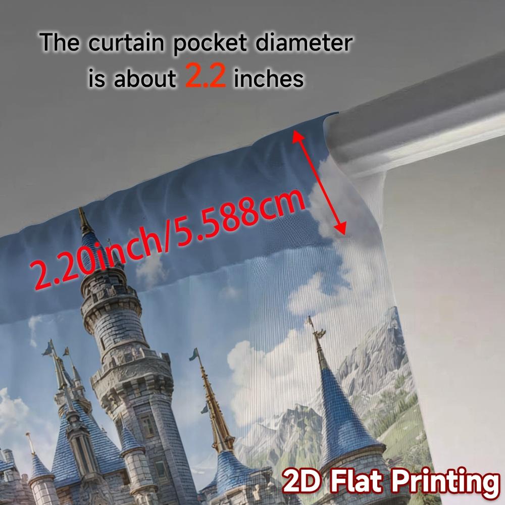 2pcs   2D FLAT PRINTING Curtains (Without Rod) Enchanted Keep Popular Curtains&Window Treatment Durable 100% Polyester Fabric
