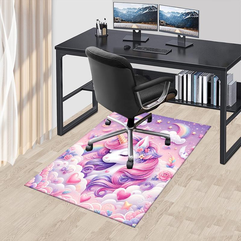 

1pc Unicorn Fantasy Office Chair Mat - Anime Cartoon Design, Non-Slip Carpet for Home Decor, Suitable for All Seasons.H030 60cm by 90cm