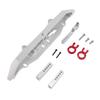 RC Rear Bumper with Trailer Hitch Silver Aluminum Alloy RC Crawler Car Rear Bumper for Replacement
