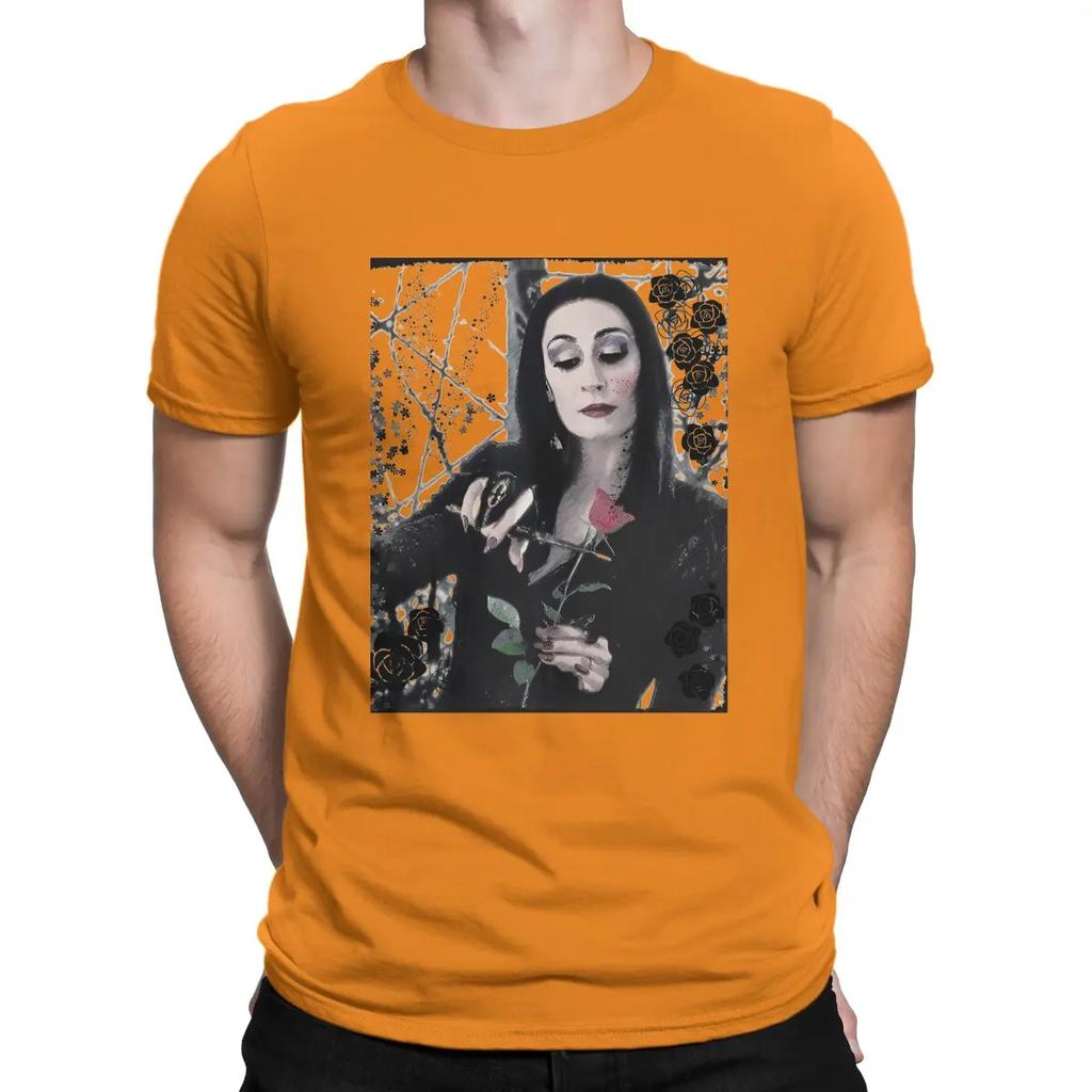 Horror T Shirt Men Pure Cotton Funny T-Shirts Crewneck T-The Addams Family Tee Shirt Short Sleeve Tops New Arrival