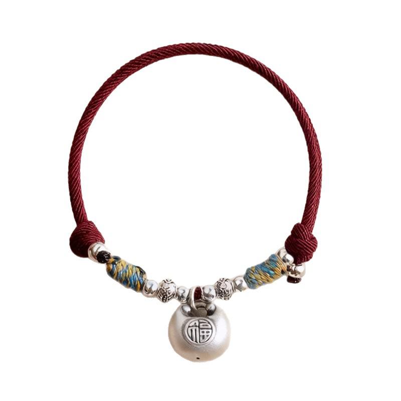 S999 Sterling Silver Handmade Zodiac Bracelet: Chinese Style, Full of Blessings чёрный