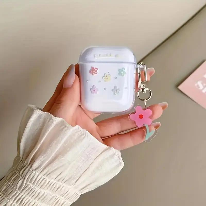 Fresh Small Flower AirPods 1 /1 Protective Cover Transparent Soft Case Apple Bluetooth Headset Anti-drop Protective Case Cover