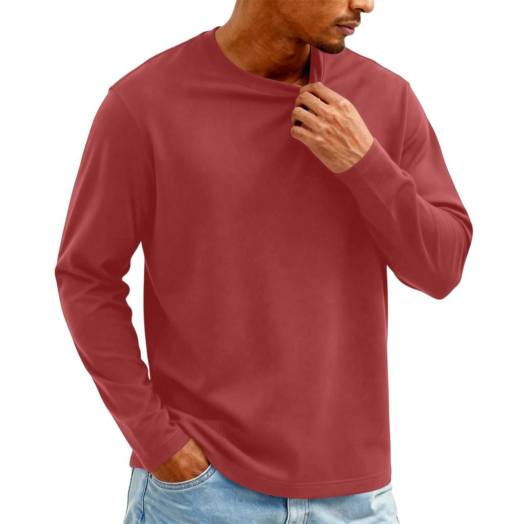 Men's Knit -Neck Long Sleeve T-Shirt | Fashion Casual Pullover For Daily & Weekend Wear