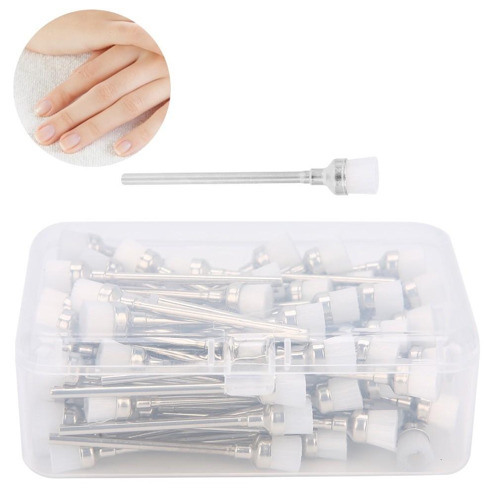 100pcs Stainless Steel Stainless Steel Nail Dust Cleaner Brush  For Salon Use