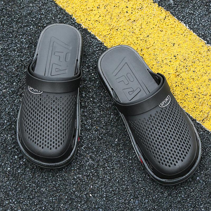 

Summer new pvc couple bird s nest baotou hole breathable home casual beach shoes cool slippers 44