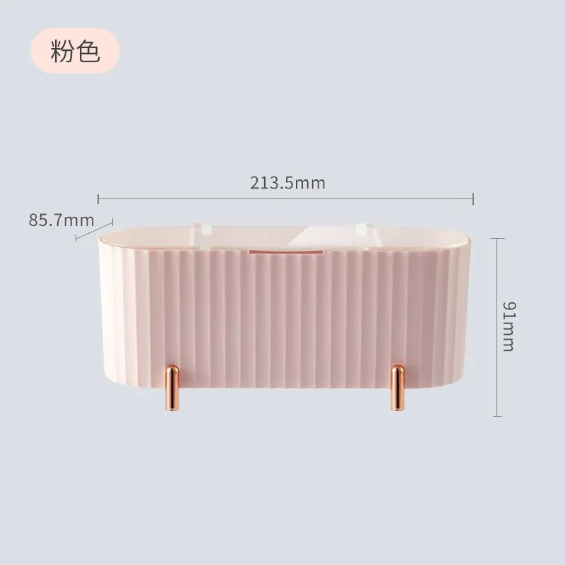 Desktop Cosmetics Storage Box Dust-proof Makeup Organizer for Cotton Pads Swabs Beauty Egg Holder Bathroom Jewelry Organizer