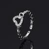 Women's High-End Double Heart Rhinestone Open Ring - Light Luxury Versatile Stacking Jewelry