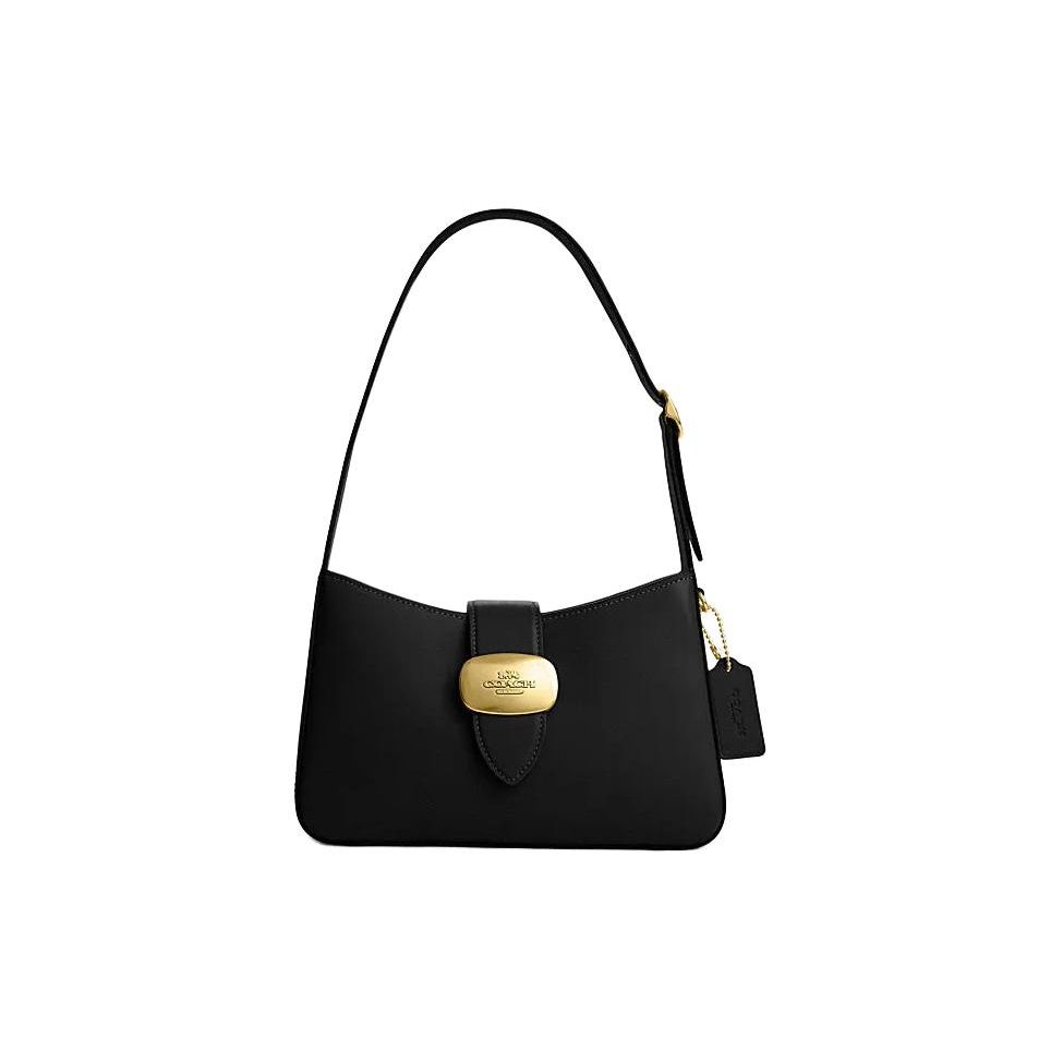 

Coach Eliza 25 Solid Color Non-Detachable Shoulder Strap Slot Leather Shoulder Tote Bag Medium Women handbags Black CP004-IMBLK Basic Set (Bag+Dust Bag)