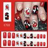 Valentine Press on Nail Square Fake Nail Glossy Design False Nail Full Cover Artificial Acrylic Nail 24pcs 12Sizes