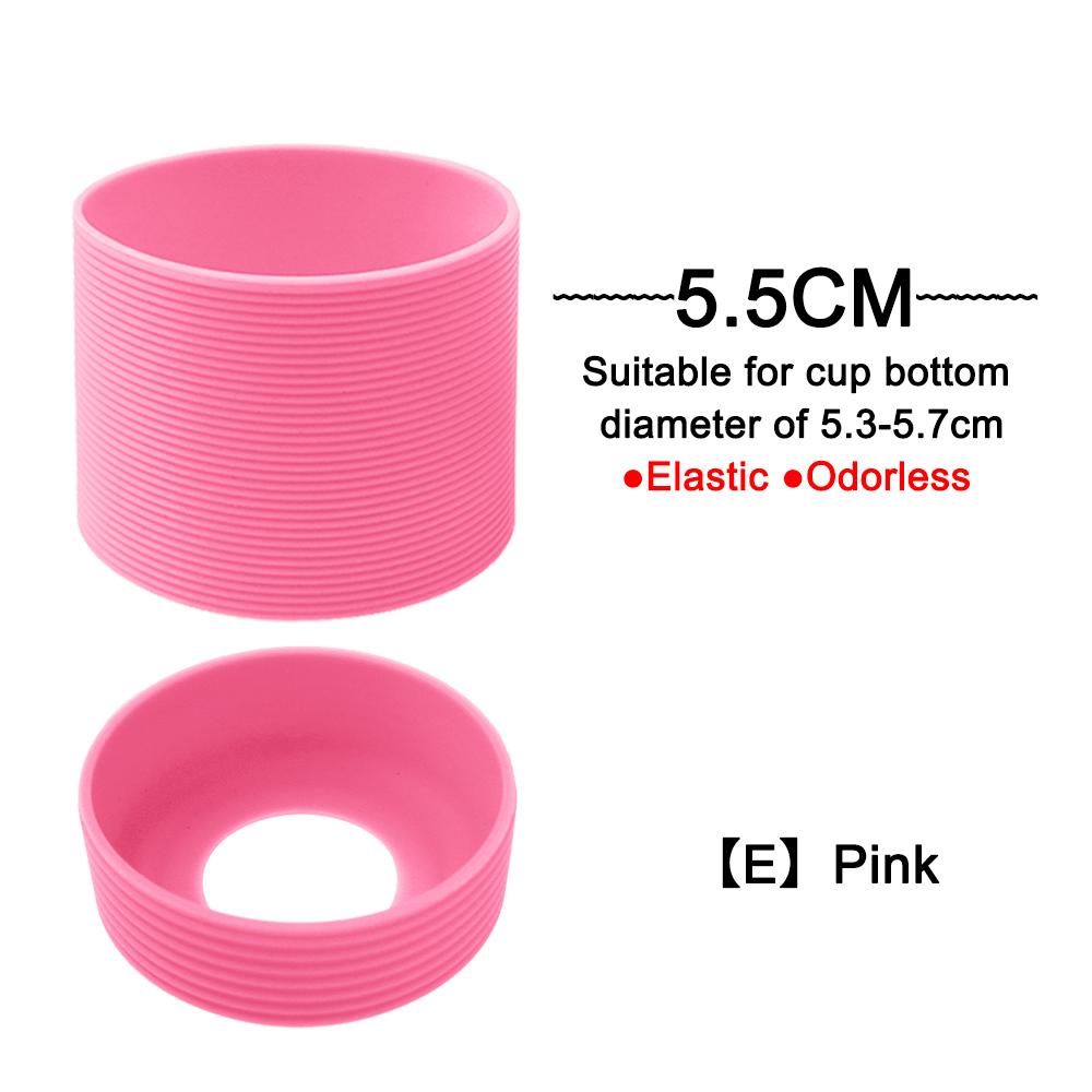 2Pc/Set 5.5cm 15 Colour Threaded Soft Silicone Cup Sleeve Bottom Heat Insulated Resistant Ring Sheath Anti Slip Good Toughness