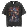 One Piece Monkey D. Luffy Conqueror's Haki Vintage Washed Anime Print Oversized T-Shirt | Unisex Streetwear Top