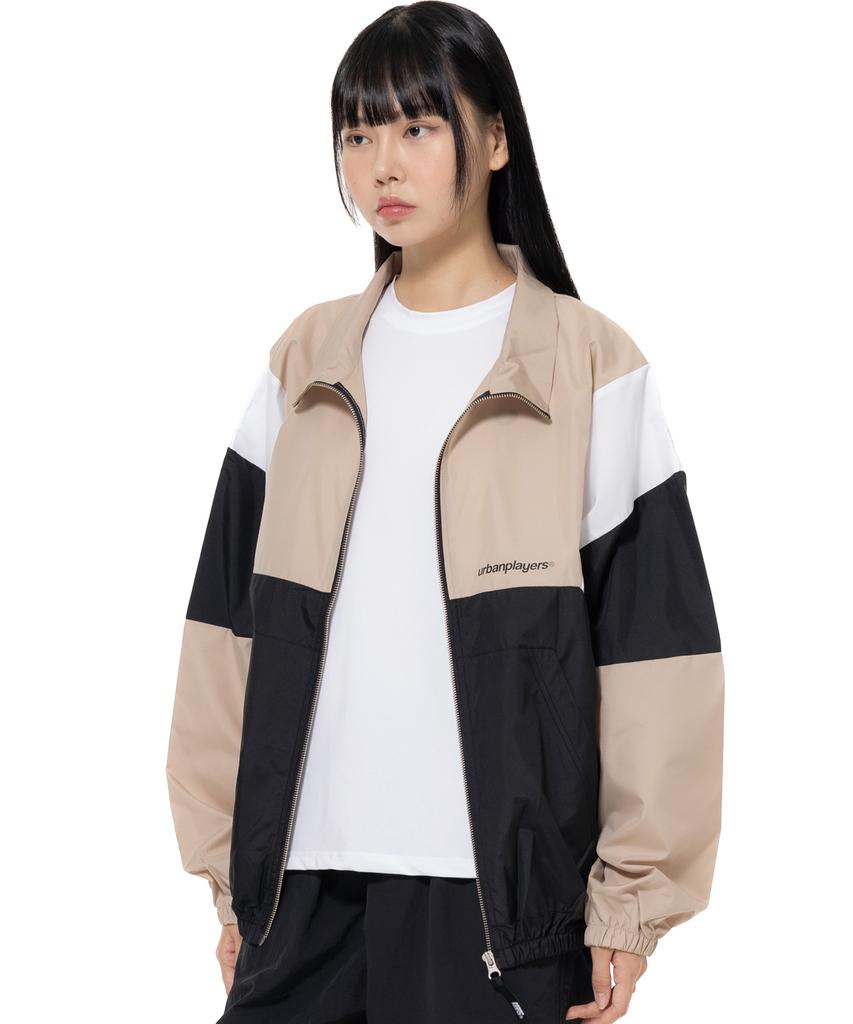 Urban Players New England Oversized Windbreaker Jacket (Beige)