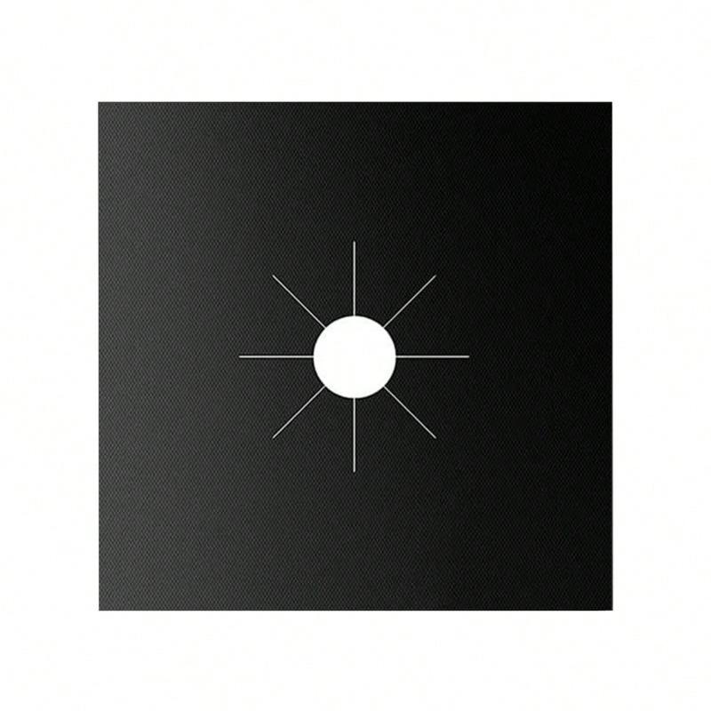 Reusable Gas Stove Burner Covers - Thick 0.1mm Double Layer Black Non-Stick Easy Clean Liners For Kitchen/Cooking