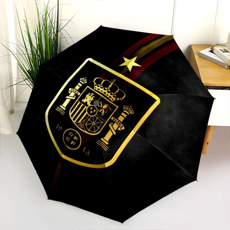 Spain Art pattern, automatic folding umbrella, portable and foldable design, 8 ribs, a Christmas or birthday gift.