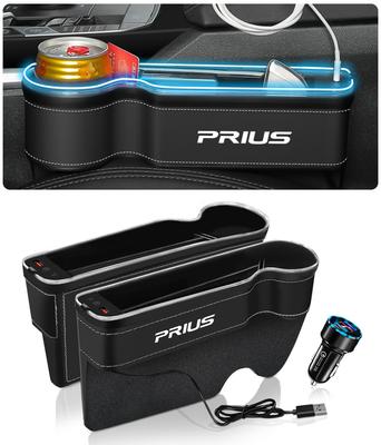 Edição Caixa de Armazenamento Lateral para Carro Prius de Grande Capacidade com Bolso Lateral Iluminado no Assento e Suporte para Bebidas Compatível com Séries PRIUS 30 40 50 e 60 PHEV