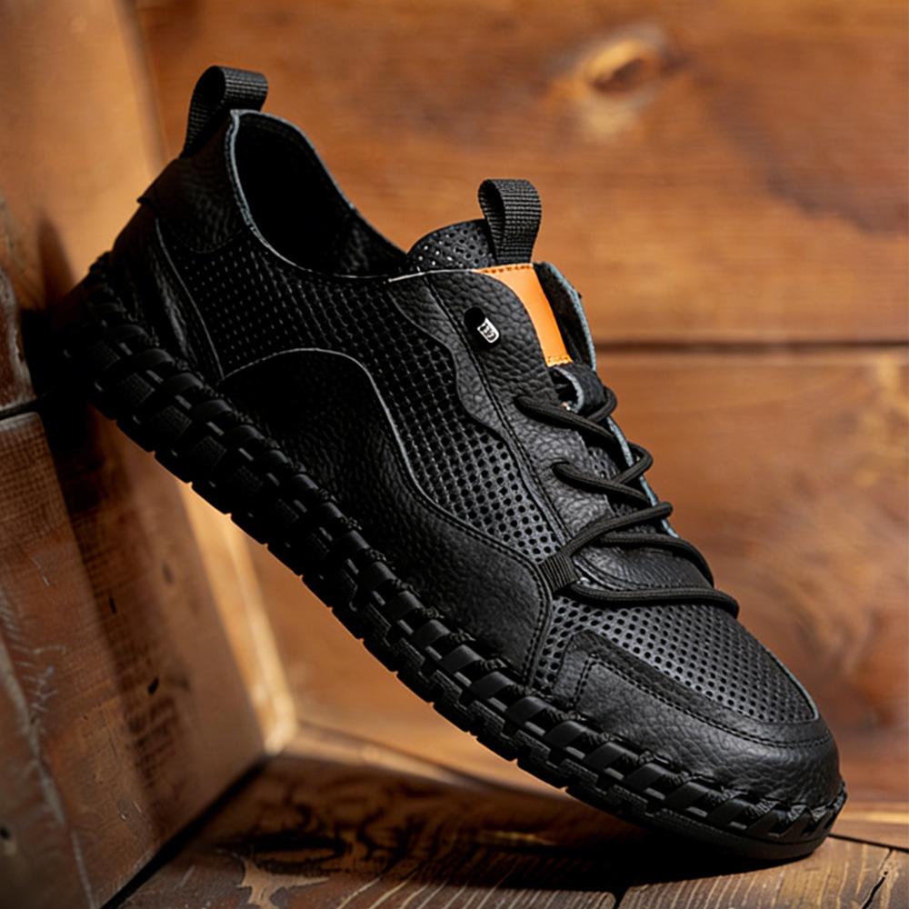 Little White Shoes Are Versatile and High-end Leather Breathable Men's Shoes Do Not Stink, the First Layer of Cowhide Soft Sole Casual Shoes for Men