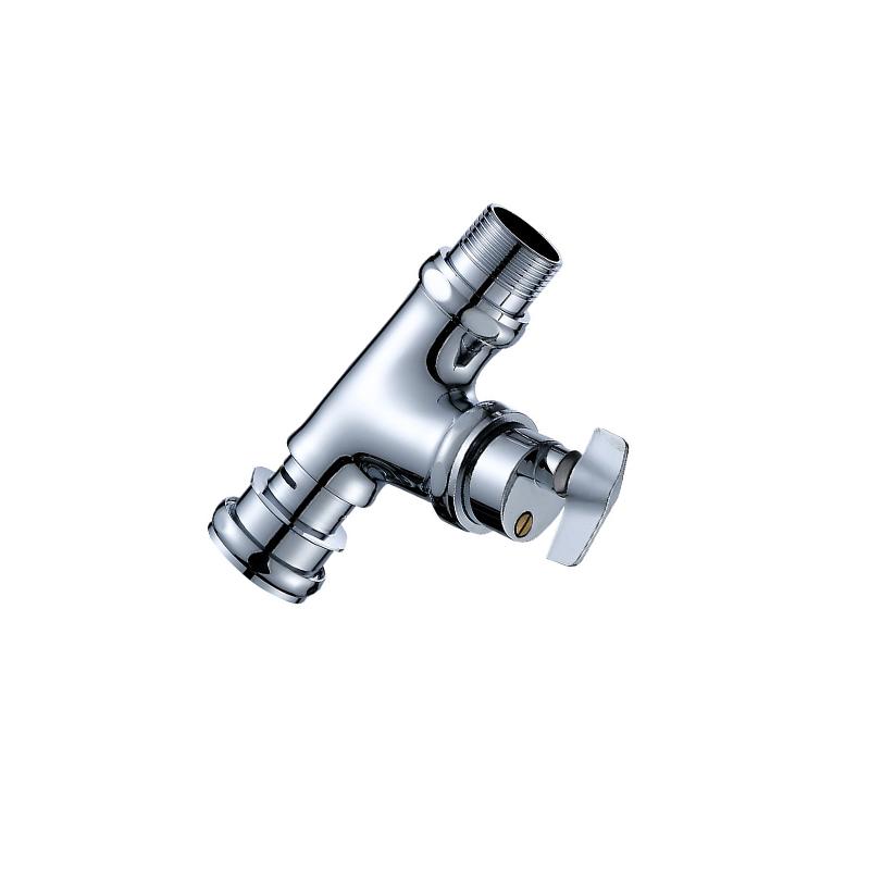 Factory r Brass Manual Time Delay Toilet Flush Valve Chrome Plating Water Saving Wall-mounted Flushing Valve Hotel CCC