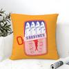Ocean-Style Canned Sardines Pillow Case Linen Pillow Case Sofa Home Decor Cushion Cover Cushion Cove