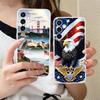 USA America Flag Clear Mobile Phone Case for Samsung Galaxy S25 S24 S23 S22 S21Plus FE Ultra Colorful Cover