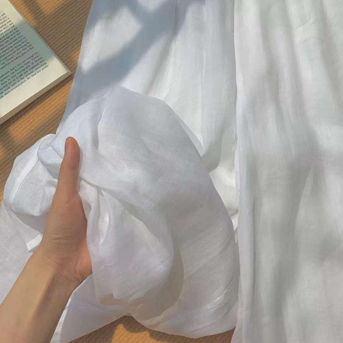 

Женские брюки широкие от бедра из тенселя и льна мятно-зеленого цвета, с высокой талией, дышащие, легкие летние брюки 2XL белый