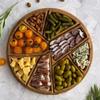 Divided Wood Serving Tray Snack Dessert Platter Fruit Appetizer Serving Plate Serving Platter Round For Candy Nuts Appetizers